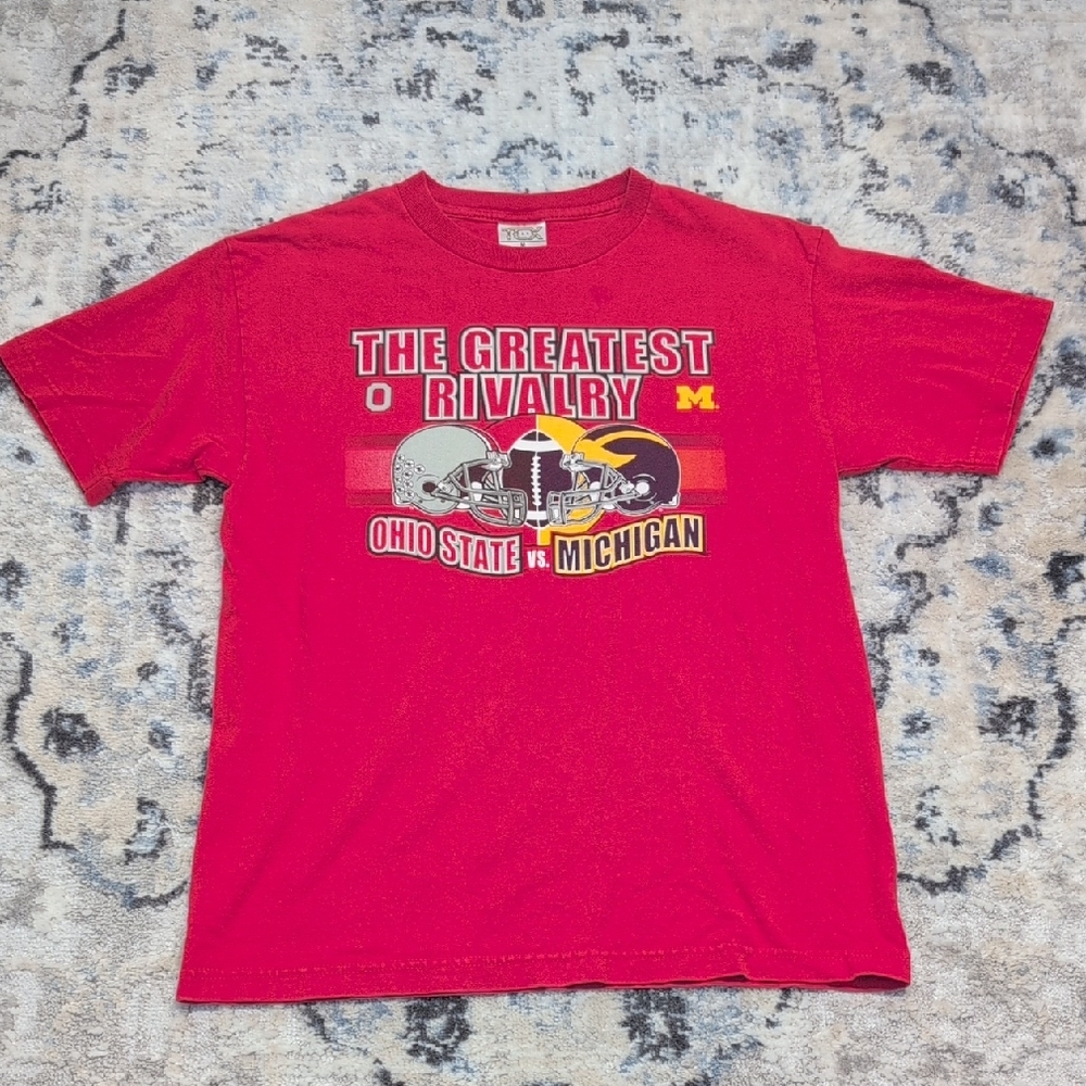 Ohio State vs Michigan Rivalry T-Shirt Men’s M Red TCX Cotton NCAA Football